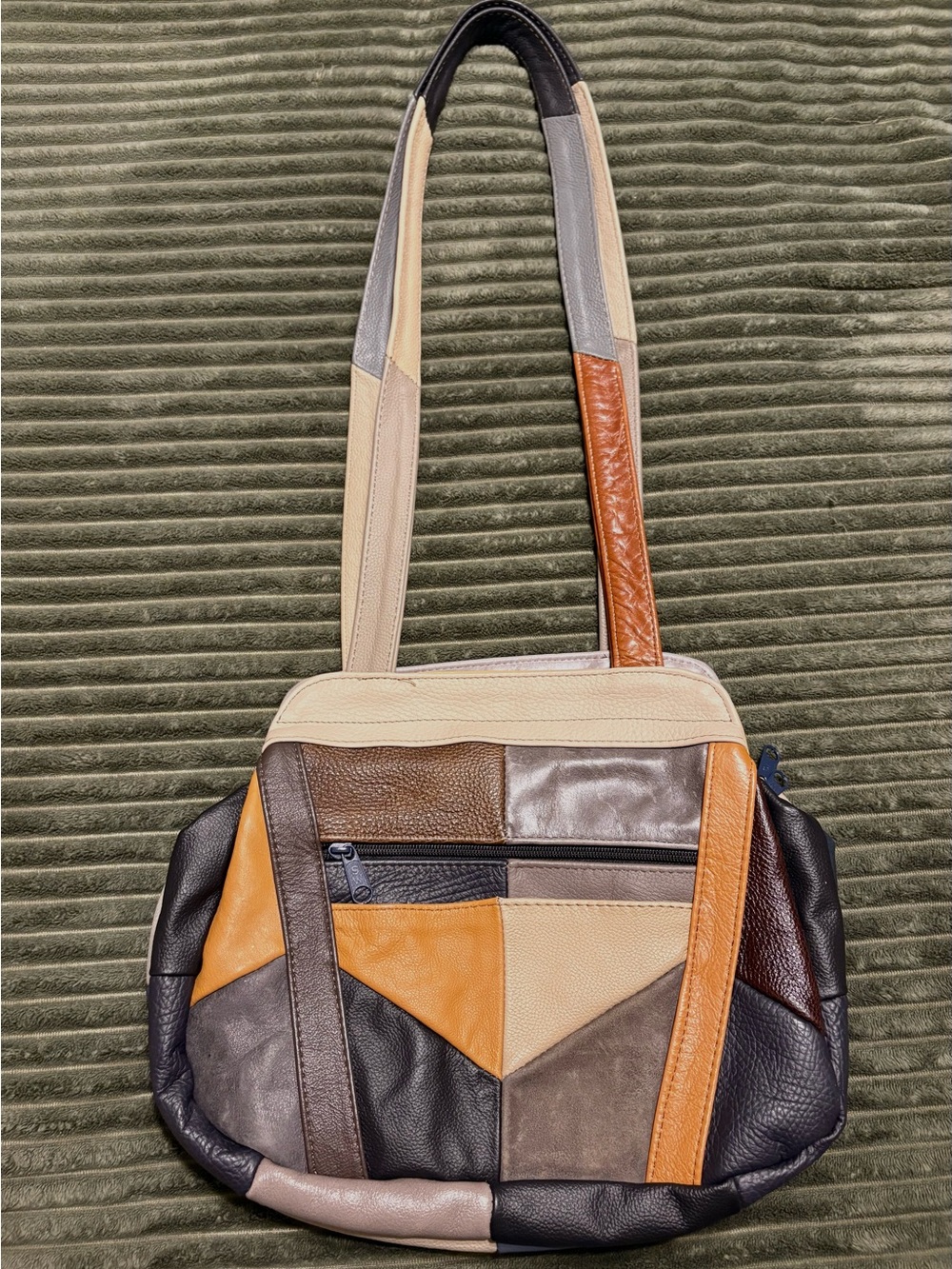 Patchwork Leather Shoulder Bag - Multicolor